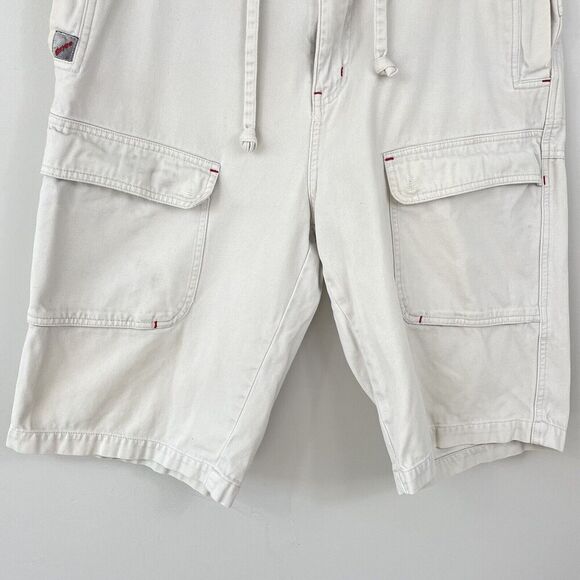 Enyce Cargo Shorts Men 32 Relax Long Utility High Rise Baggy Y2K Skate Off White - Picture 7 of 12